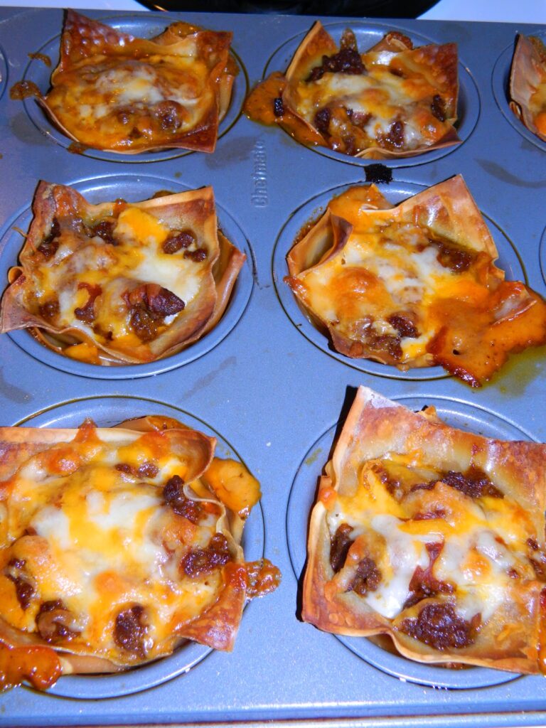 taco cupcakes in muffin pan