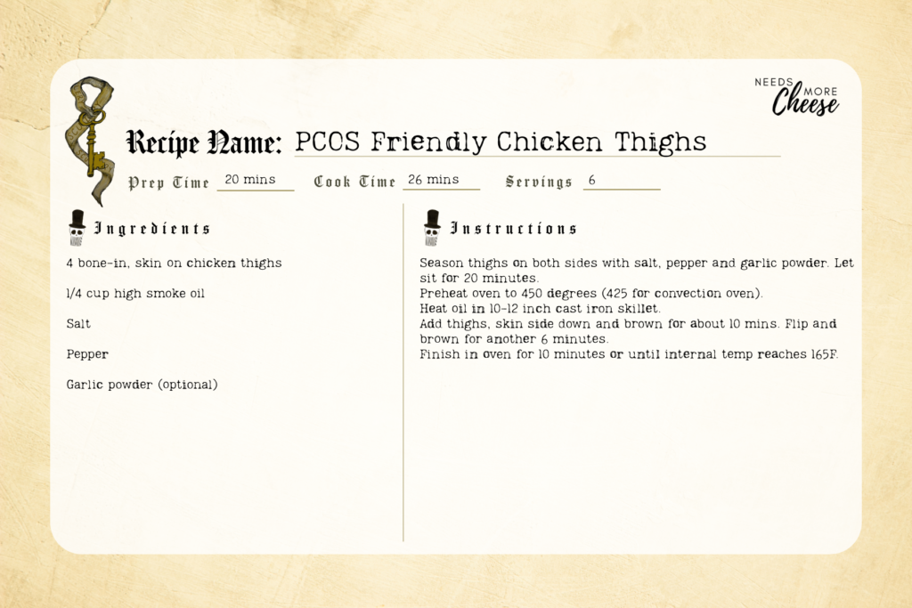 PCOS Friendly Chicken Thighs