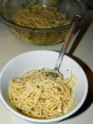 lemon garlic pasta bowl